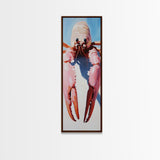 Quirky Crustacean Art, Bold Seafood Print, Coastal Decor, Framed Canvas Print, Playful Ocean Aesthetic, Kitchen Wall Art, Nautical