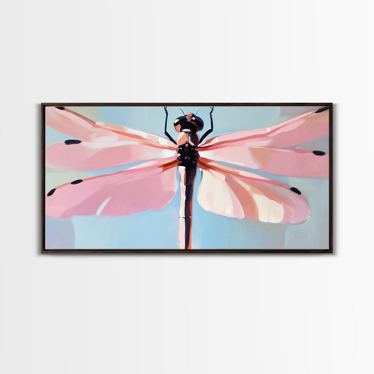 Dragonfly Art, Nature Wall Decor, Boho Insect Artwork, Minimalist Dragonfly Print, Botanical Aesthetic, Modern Canvas Print