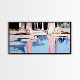 Forest Reflection, Water Landscape, Nature Wall Decor, Living Room Art, Minimalist Home Art, Canvas Print, Pastel Landscape, Zen Artwork