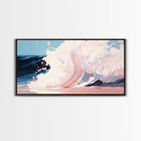 Powerful Wave, Ocean Art, Beach Decor, Coastal Living, Seascape Painting, Nautical Theme, Modern Abstract, Blue Wall Art, Canvas Print