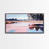 Marshland Serenity, Nature Landscape Art, Tranquil Scenery, Warm Neutrals, Earthy Wall Decor, Relaxing Aesthetic, Canvas Print, Bedroom