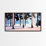 Winter Forest, Snowy Trees, Tranquil Wall Art, Framed Canvas Print, Nature Inspired, Cozy Home Decor, Serene Landscape, Rustic Living Room
