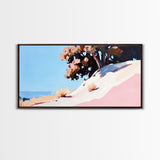 Sunlit Hill, Nature Wall Art, Serene Desert Scene, Warm Earthy Tones, Cozy Boho Decor, Relaxing Landscape Painting, Framed Canvas Print