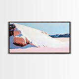 Sand Dunes, Ocean Breeze, Coastal Serenity, Pastel Beach, Framed Canvas Print, Minimalist Art, Modern Home Decor, Living Room Wall Art