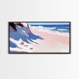 Ocean Waves, Coastal, Abstract, Canvas Print, Beach Wall Art, Living Room Decor, Modern Seascape, Blue and White, Nautical Theme