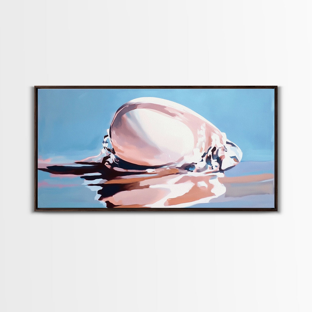 Sea Shell, Coastal Art, Beach House Wall Decor, Canvas Print, Nautical Painting, Minimalist Seaside Art, Bedroom Wall Decor