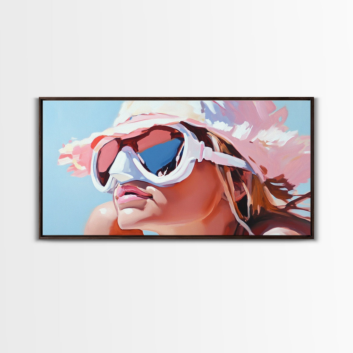 Summer Girl, Beach Art, Coastal Canvas Print, Sun Lover Wall Decor, Boho Wall Art, Vibrant Painting, Relaxing Wall Art, Living Room Decor
