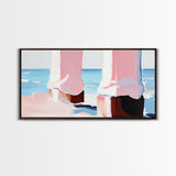 Coastal Pier, Beachside Serenity, Nautical Theme, Ocean Blue Artwork, Minimalist Coastal Art, Tranquil Scene, Canvas Print, Entryway