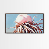 Jellyfish Art, Underwater Fantasy, Oceanic Decor, Ethereal Sea Life, Modern Coastal Home, Blue and Pink Palette, Canvas Print