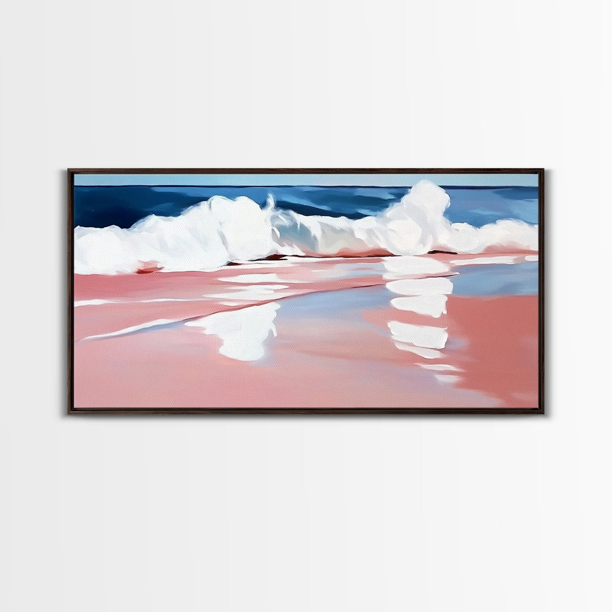 Ocean Wave, Serene Seascape, Coastal Home Decor, Beach Vibes, Minimalist Blue Art, Nautical Aesthetic, Canvas Print, Bathroom Wall Art