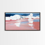 Ocean Wave, Serene Seascape, Coastal Home Decor, Beach Vibes, Minimalist Blue Art, Nautical Aesthetic, Canvas Print, Bathroom Wall Art