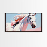 Wild Horse, Equestrian Art, Western Decor, Boho Wall Art, Pastel Painting, Framed Canvas Print, Bedroom Art, Farmhouse Aesthetic