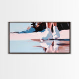 White Boots, Fashion Photography Art, Reflection Aesthetic, Minimalist Boho Print, Soft Pastel Colors, Framed Canvas Print, Bedroom Art