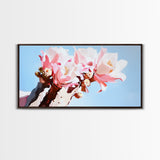 Cactus Blooms, Floral Desert Art, Southwest Boho Print, Nature Botanical Art, Soft Pastel Aesthetic, Framed Canvas Print, Bedroom or Office