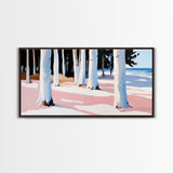 Forest By The Shore, Coastal Trees, Nature Art, Canvas Print, Tranquil Wall Decor, Living Room Art, Beach House Painting, Minimalist Art
