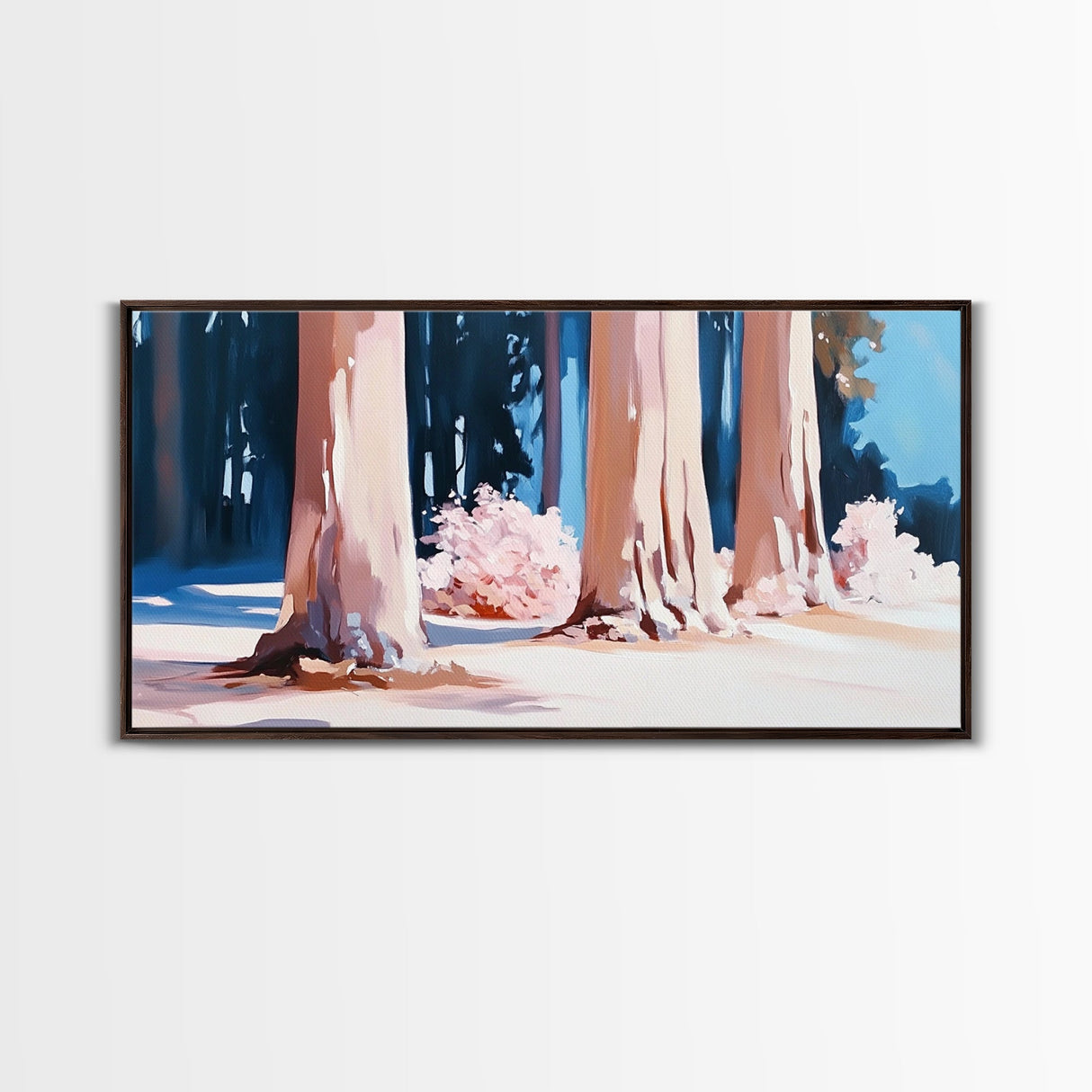 Sunset Forest, Golden Hour, Serene Nature, Canvas Print, Fall Wall Decor, Living Room Painting, Tranquil Art, Minimalist Woodland Art