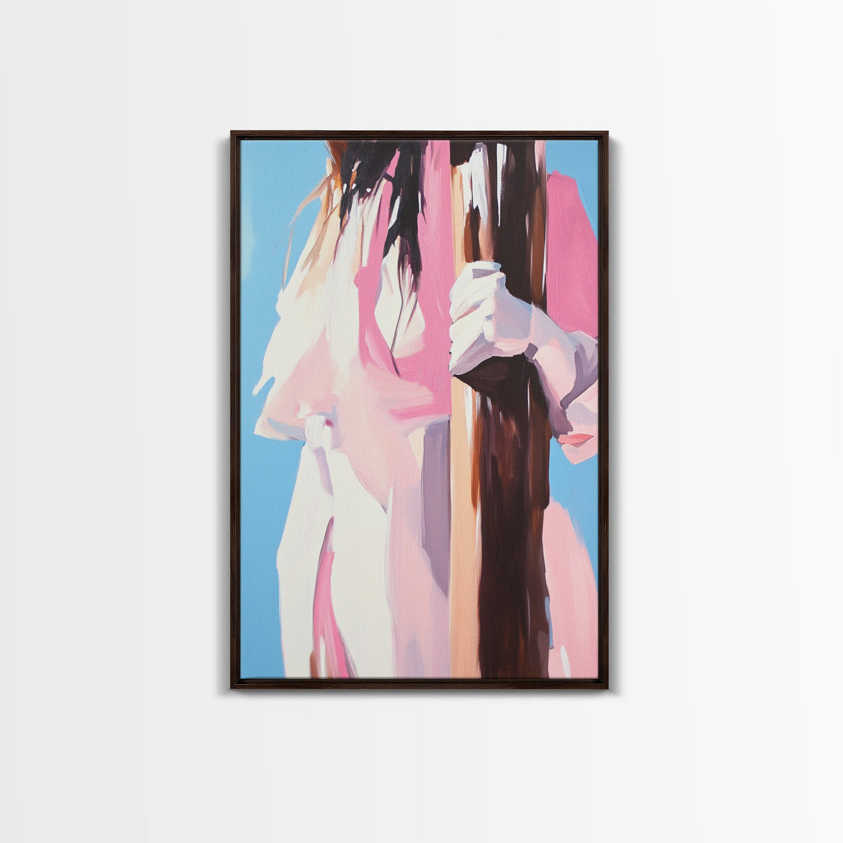 Woman Holding Tree, Abstract Portrait, Canvas Print, Feminine Art, Modern Wall Decor, Minimalist Wall Art, Aesthetic Painting