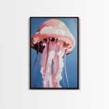 Jellyfish, Ocean Art, Coastal Wall Decor, Nautical Theme, Sea Life Painting, Beach House Art, Minimalist Art, Canvas Print