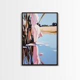 Marsh Reflection, Nature Wall Art, Serene Landscape, Boho Home Decor, Tranquil Aesthetic, Living Room Art, Canvas Print, Water Painting