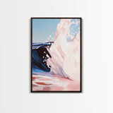 Ocean Wave Painting, Coastal Beach Art, Abstract Water Scene, Framed Canvas Print, Modern Nautical Decor, Living Room Wall Art, Boho Art