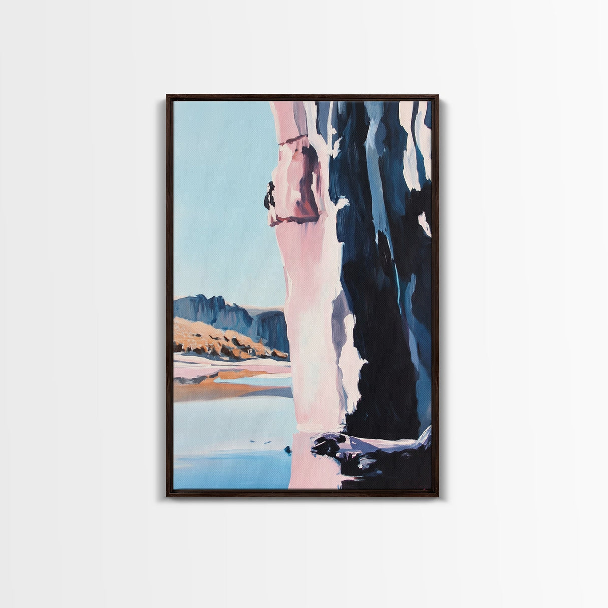 Canyon Cliff, Nature Print, Desert Landscape, Travel Wall Art, Framed Canvas Print, Boho Decor, Southwest Aesthetic, Modern Minimalism