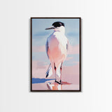 Seabird, Coastal Wildlife Art, Framed Canvas Print, Beach House Wall Decor, Nature Painting, Modern Home Aesthetic, Ocean Inspired