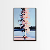 Winter Tree, Snowy Landscape, Serene Nature Scene, Scandinavian Minimalist, Peaceful Wall Art, Canvas Print, Framed Canvas Print