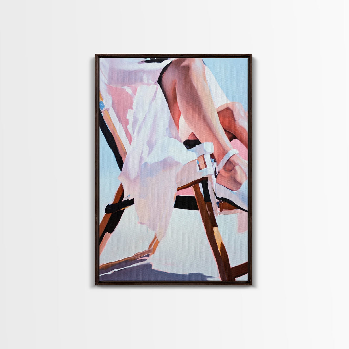 Relaxing Moment, Summer Vibes, Elegant Legs, Canvas Print, Feminine Art, Minimalist Aesthetic, Bedroom Wall Art, Chic Modern Decor