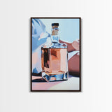 Whiskey Bottle, Elegant Drink, Modern Still Life, Minimalist Art, Sophisticated Decor, Bar Wall Art, Contemporary Painting, Canvas Print