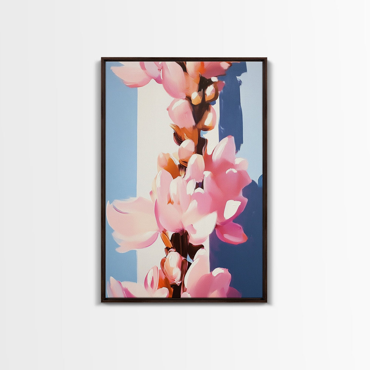 Sunlit Blossoms, Soft Pastel, Romantic Floral Art, Feminine Wall Decor, Modern Botanical Painting, Bedroom Wall Art, Canvas Print