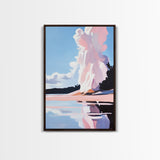 Cloud Reflection, Sky and Water Art, Dreamy Seascape Print, Framed Canvas Print, Serene Coastal Decor, Modern Nature Artwork