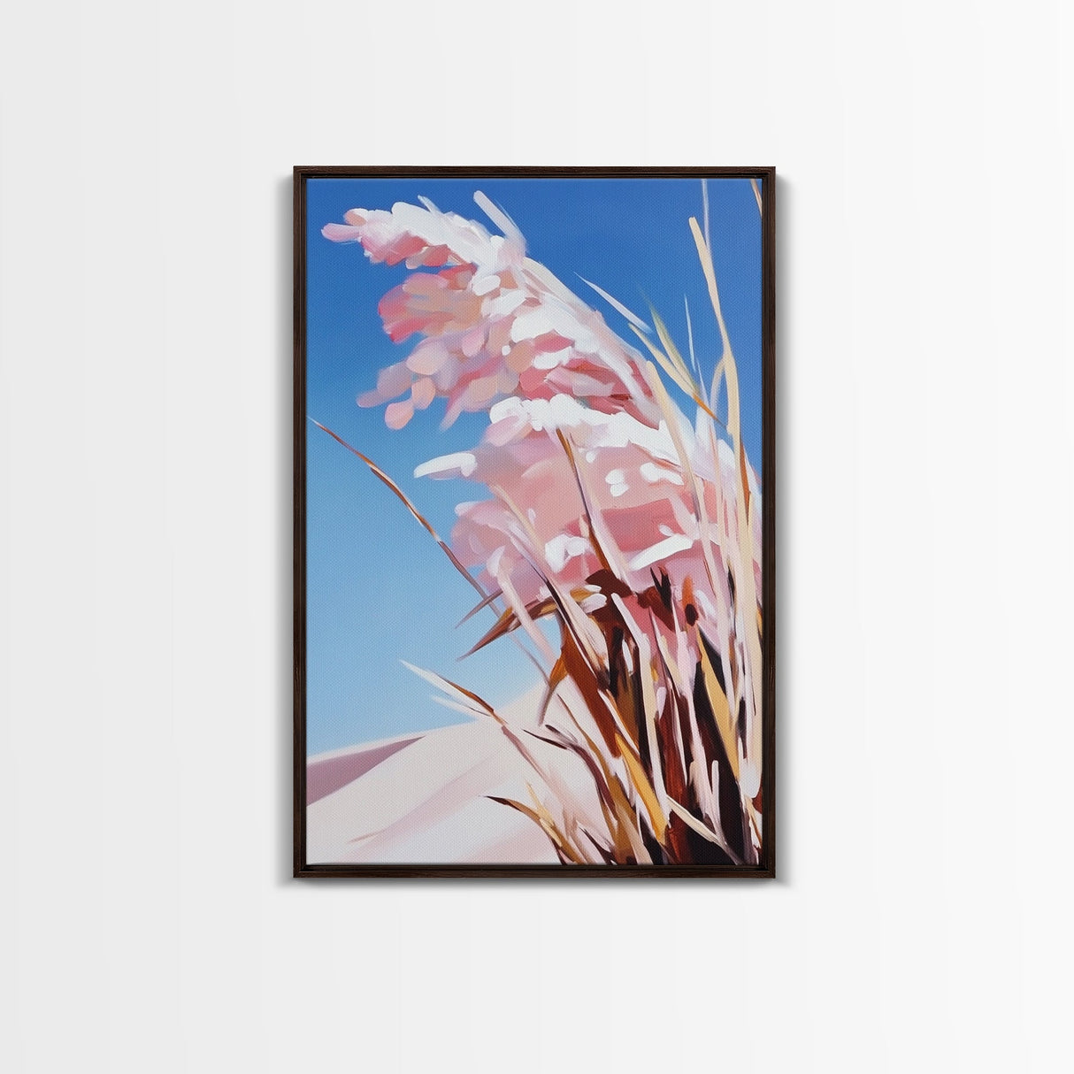 Windblown Grass, Beach Prairie Art, Coastal Breeze Print, Framed Canvas Print, Neutral Minimalist Decor, Modern Nature Wall Art