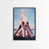 Firelight, Outdoor Glow, Evening Warmth, Canvas Print, Rustic Cabin Art, Cozy Ambiance, Living Room Decor, Autumn Vibes, Bonfire Scene