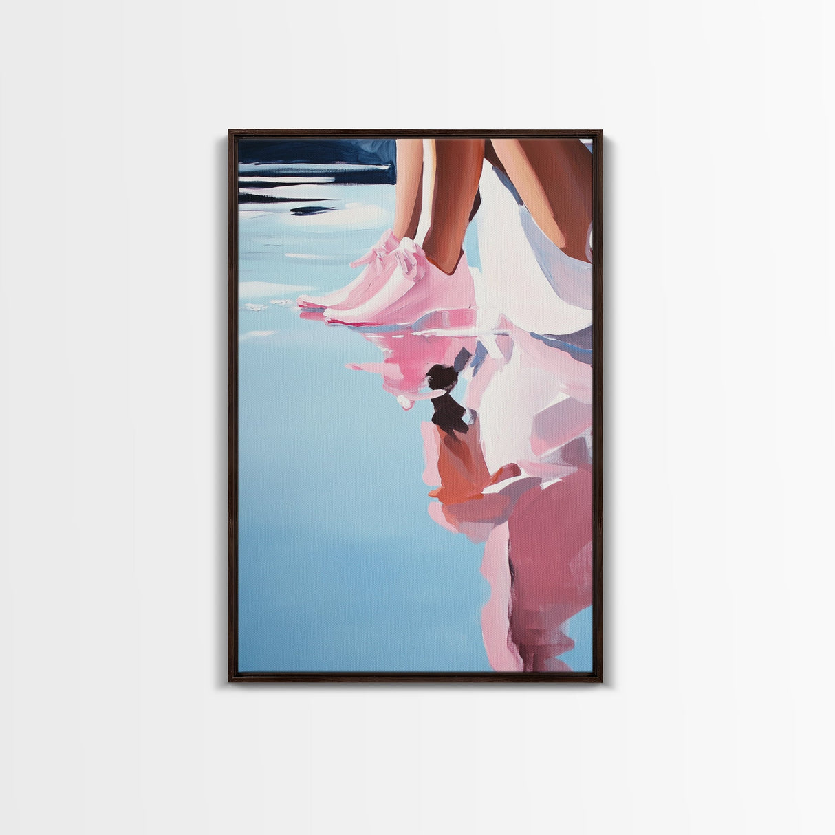 Pink Reflection, Modern Wall Art, Minimalist Decor, Aesthetic Print, Abstract Painting, Framed Canvas Print, Boho Bedroom Art, Gift