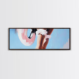 Pink Float, Summer Beach Art, Coastal Wall Decor, Modern Seaside Aesthetic, Minimalist Ocean Vibes, Boho Living Room, Canvas Print