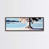 Serene Lake, Tree Reflection, Minimalist Landscape, Canvas Print, Nature Inspired Wall Art, Tranquil Home Decor, Soft Pastel Tones