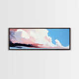 Sunset Clouds, Pastel Sky, Dreamy Ocean, Canvas Print, Modern Seascape, Relaxing Coastal Wall Art, Minimalist Beach House Decor