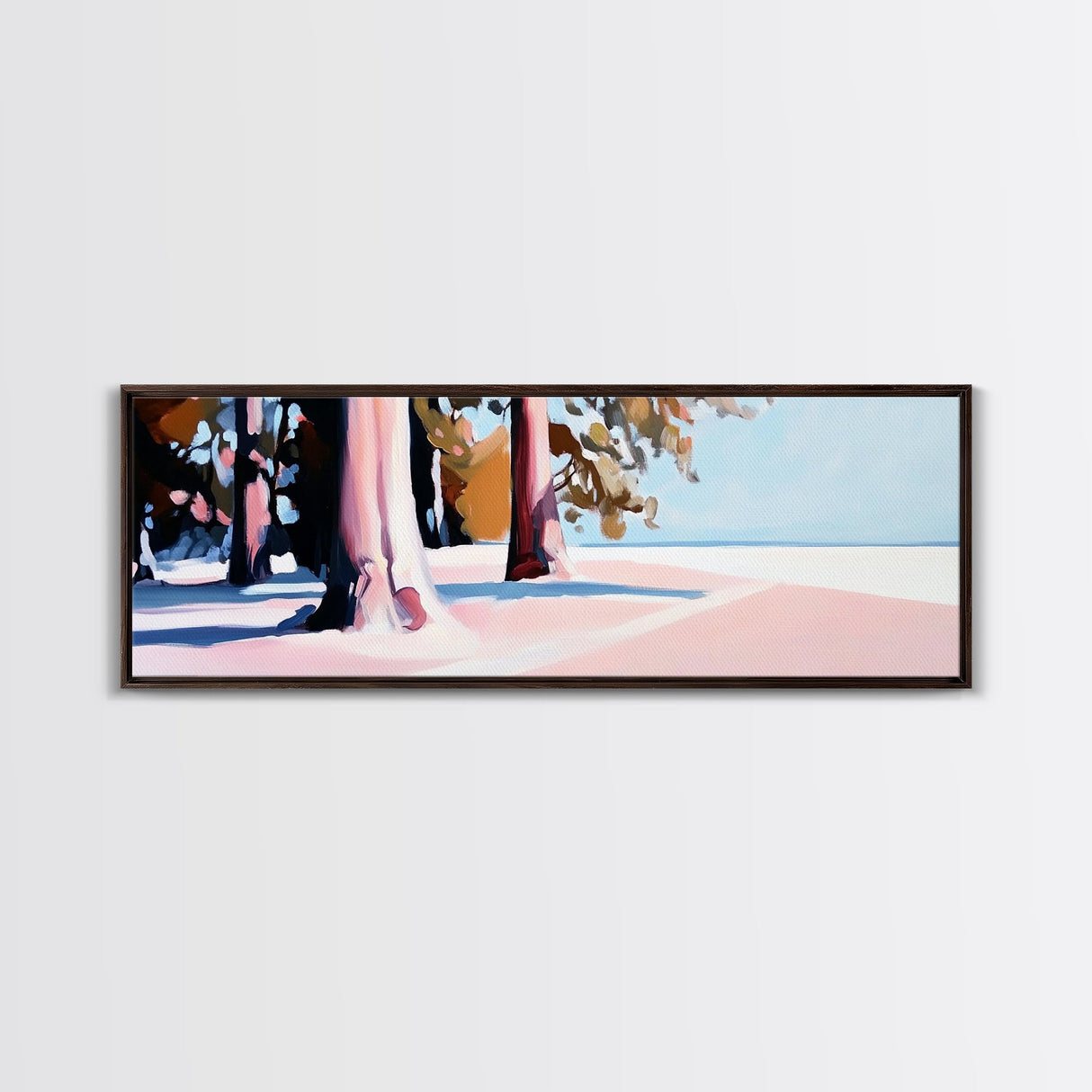Trees, Sand, Nature, Canvas Print, Coastal Wall Art, Minimalist Landscape, Beach House Decor, Tranquil Artwork, Living Room or Hallway Art