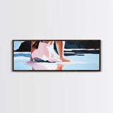 Reflections, Beach Walk, Minimalist Art, Framed Canvas Print, Modern Wall Art, Relaxing Decor, Contemporary Home, Living Room Artwork