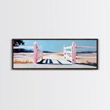 Open Gate, Countryside Fence, Rural Landscape, Framed Canvas Print, Warm Home Decor, Farmhouse Wall Art, Minimalist Design, Serene