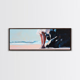 Sunset Beach, Peaceful Retreat, Ocean Serenity, Coastal Canvas Print, Living Room Wall Art, Soft Pastel Decor, Minimalist Wall Art