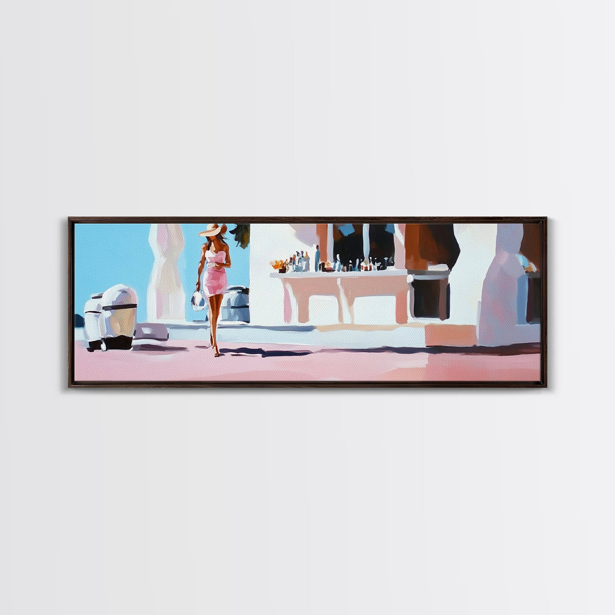 Elegant Woman, Luxury Fashion, High-End Lifestyle, Sophisticated Style, Framed Canvas Print, Glamorous Bedroom Wall Art