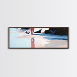 Reflection, Beach Walk, Minimalist Art, Framed Canvas Print, Coastal Decor, Ocean Wall Art, Boho Art, Bedroom Wall Art, Relaxing Aesthetic