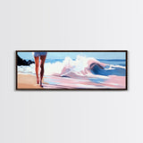 Ocean Waves, Serene Beach, Coastal Decor, Framed Canvas Print, Seascape Wall Art, Minimalist Art, Living Room Wall Art, Summer Aesthetic