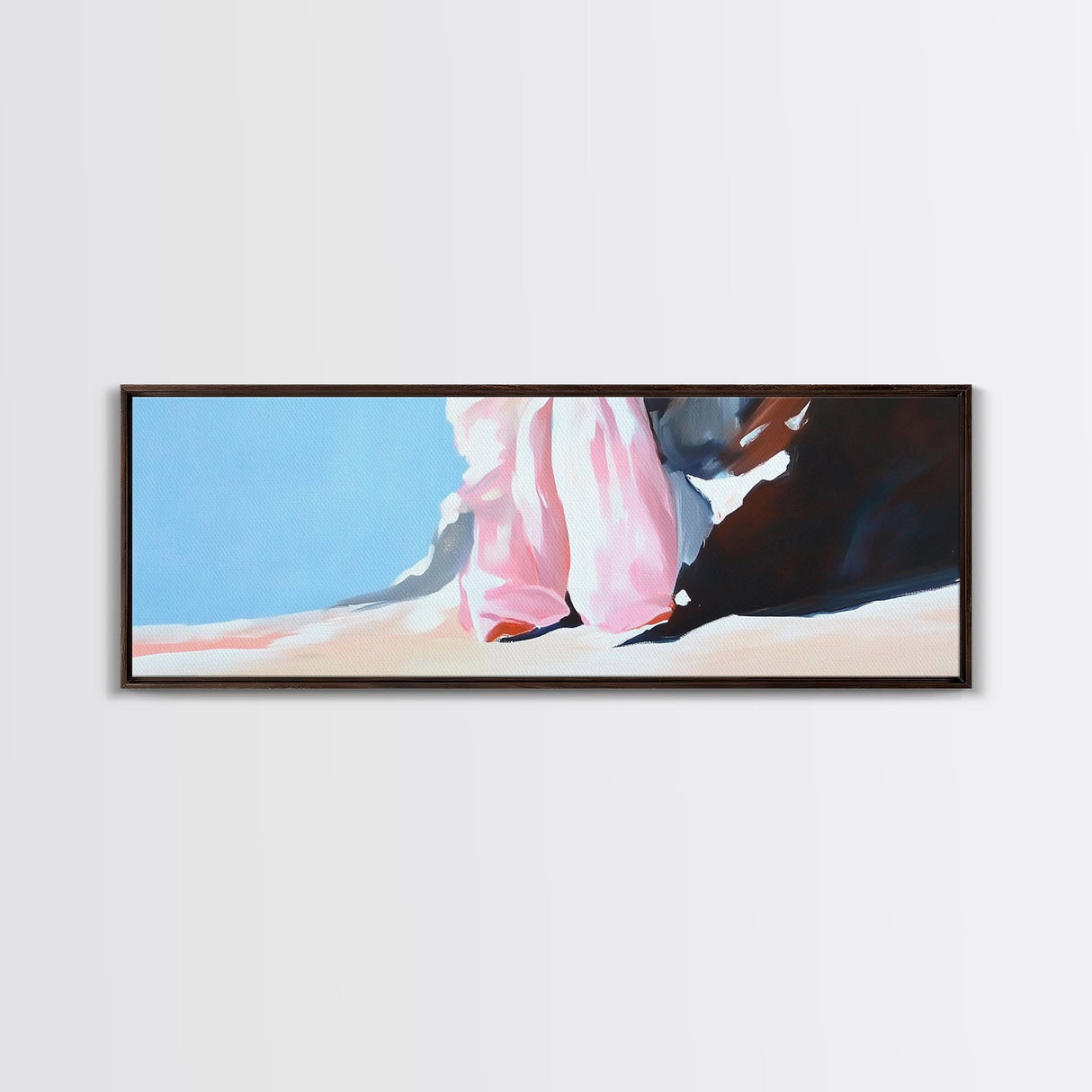 Sunset Shoreline Art, Warm Beach Scene, Tranquil Coastal Print, Ocean View Painting, Large Canvas Print, Serene Wall Decor, Living Room Art