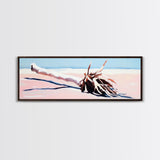 Fallen Palm, Driftwood Beach, Coastal Landscape, Framed Canvas Print, Ocean Art, Beach House Decor, Minimalist Nature Aesthetic