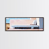 Desert Bench, Cozy Minimalist, Soft Neutral Tones, Boho Retreat, Modern Home Decor, Canvas Print, Living Room Wall Art, Earthy Tones