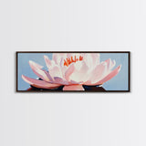 Lotus Flower, Pink Petals, Zen Botanical, Tranquil Nature Art, Meditation Space Decor, Canvas Print, Bathroom Wall Art, Modern Floral