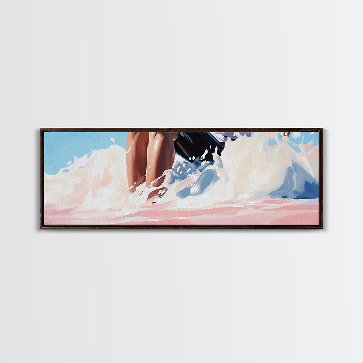 Ocean Waves, Coastal Art, Beach Vibes, Living Room Wall Art, Modern Seascape, Minimalist Art, Framed Canvas Print, Nautical Decor