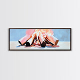 Burning Logs, Cozy Fireplace Art, Rustic Home Wall Decor, Framed Canvas Print, Warm Tones, Cabin Aesthetic, Relaxing Fire Art